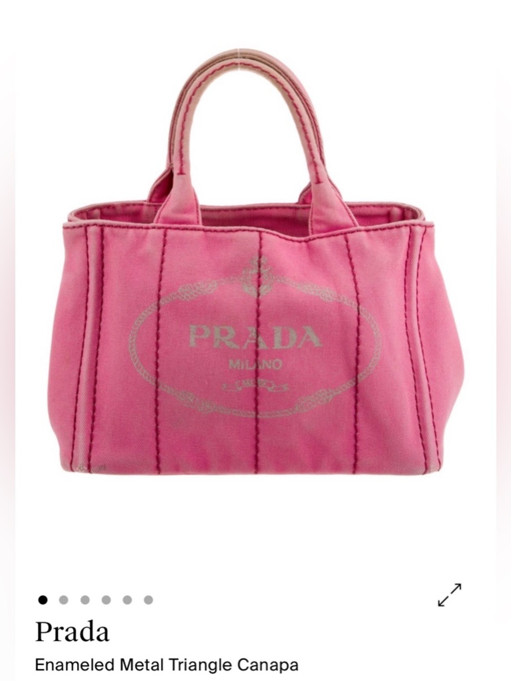 Prada Pink Canvas Tote with Logo Print - Picture 1 of 7